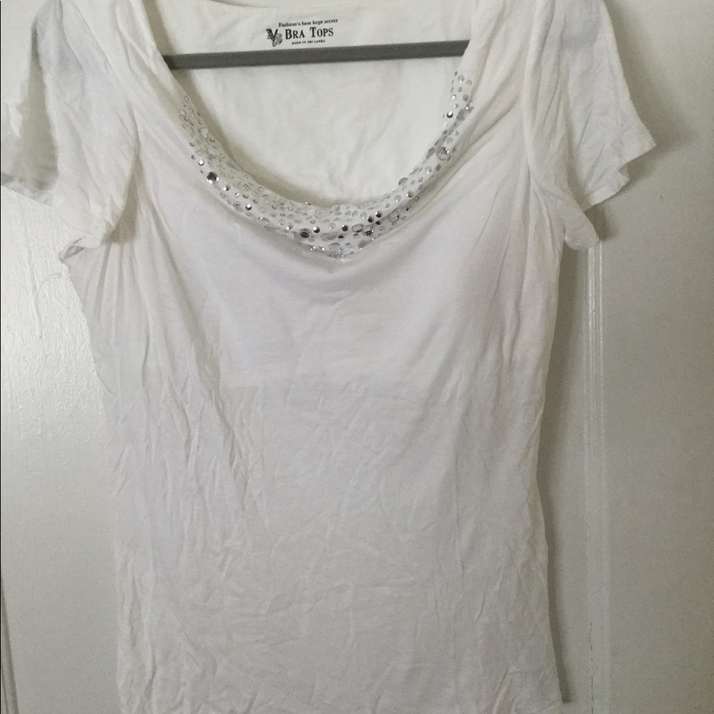 White jeweled tshirt